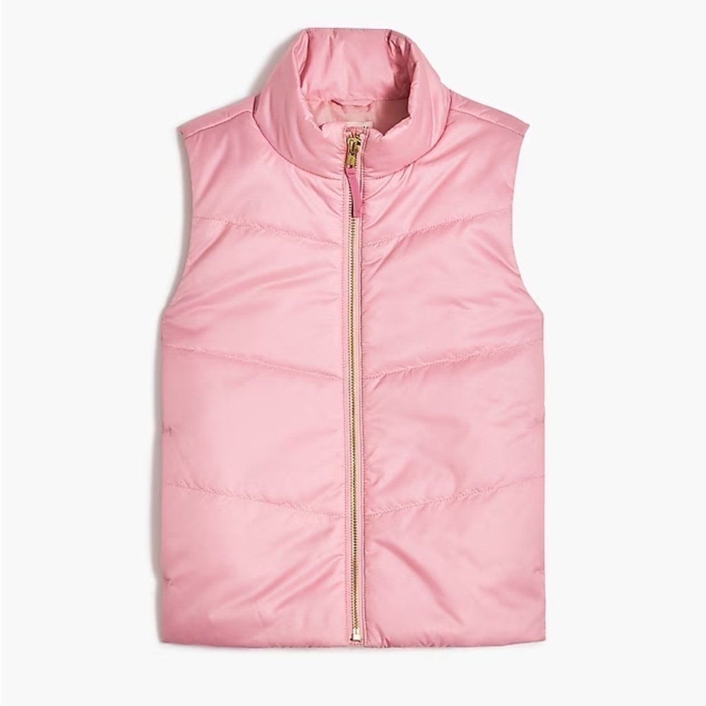 J crew frosty petal pink Girls' puffer vest